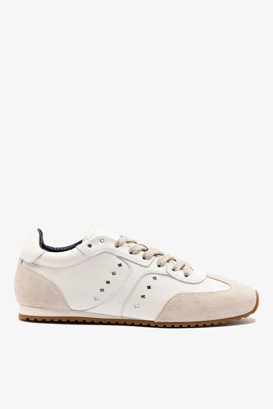 Stella Sneaker In White Leather - Larroude