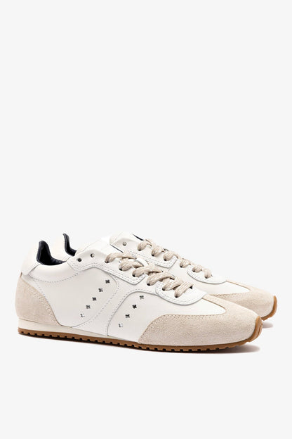 Stella Sneaker In White Leather - Larroude