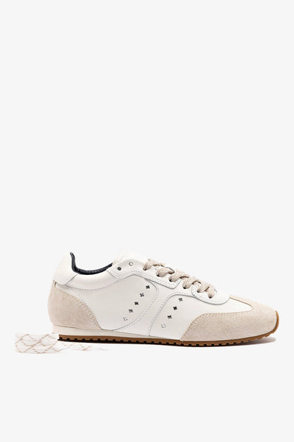 Stella Sneaker In White Leather - Larroude