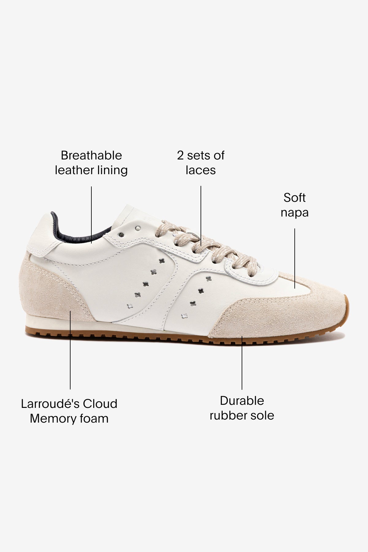 Stella Sneaker In White Leather - Larroude