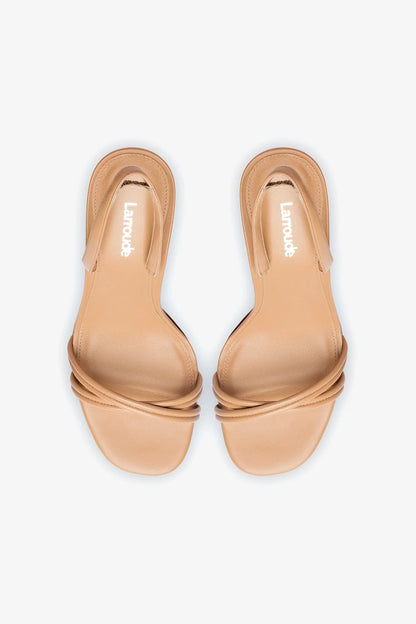 Annie Sandal In Tan Leather - Larroude