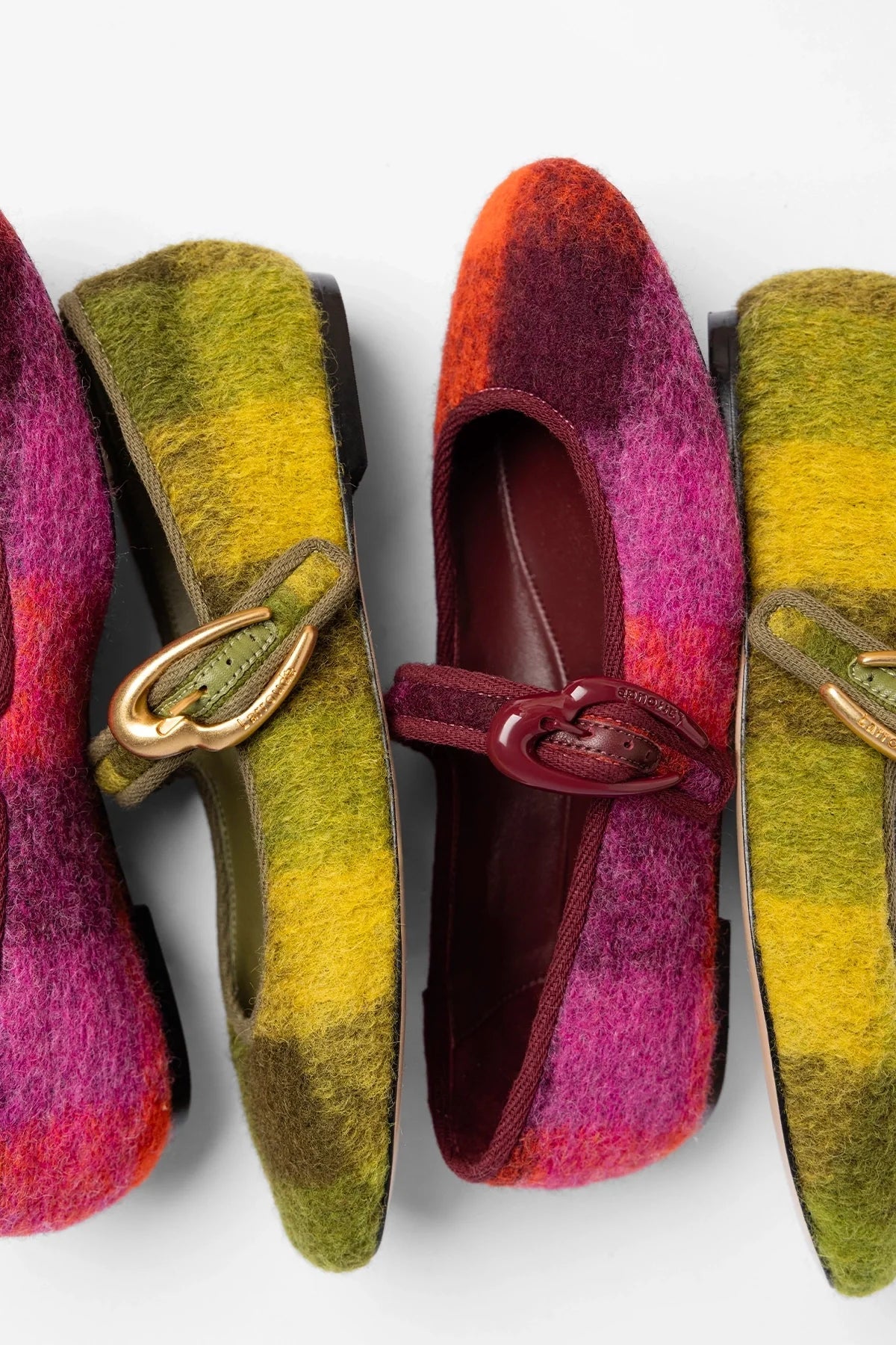 Verona Ballet Flat Cactus Printed Felt - Larroude
