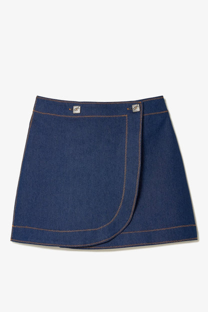 Marina Mini Skirt In Blue Denim - Larroude