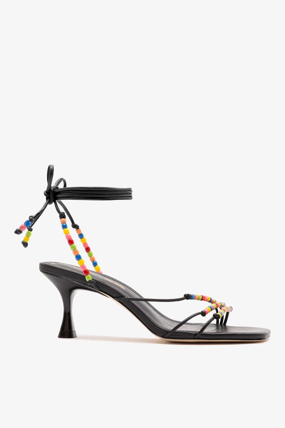 Larroudé x Ciao Lucia: Eloisa Sandal Black Leather - Larroude
