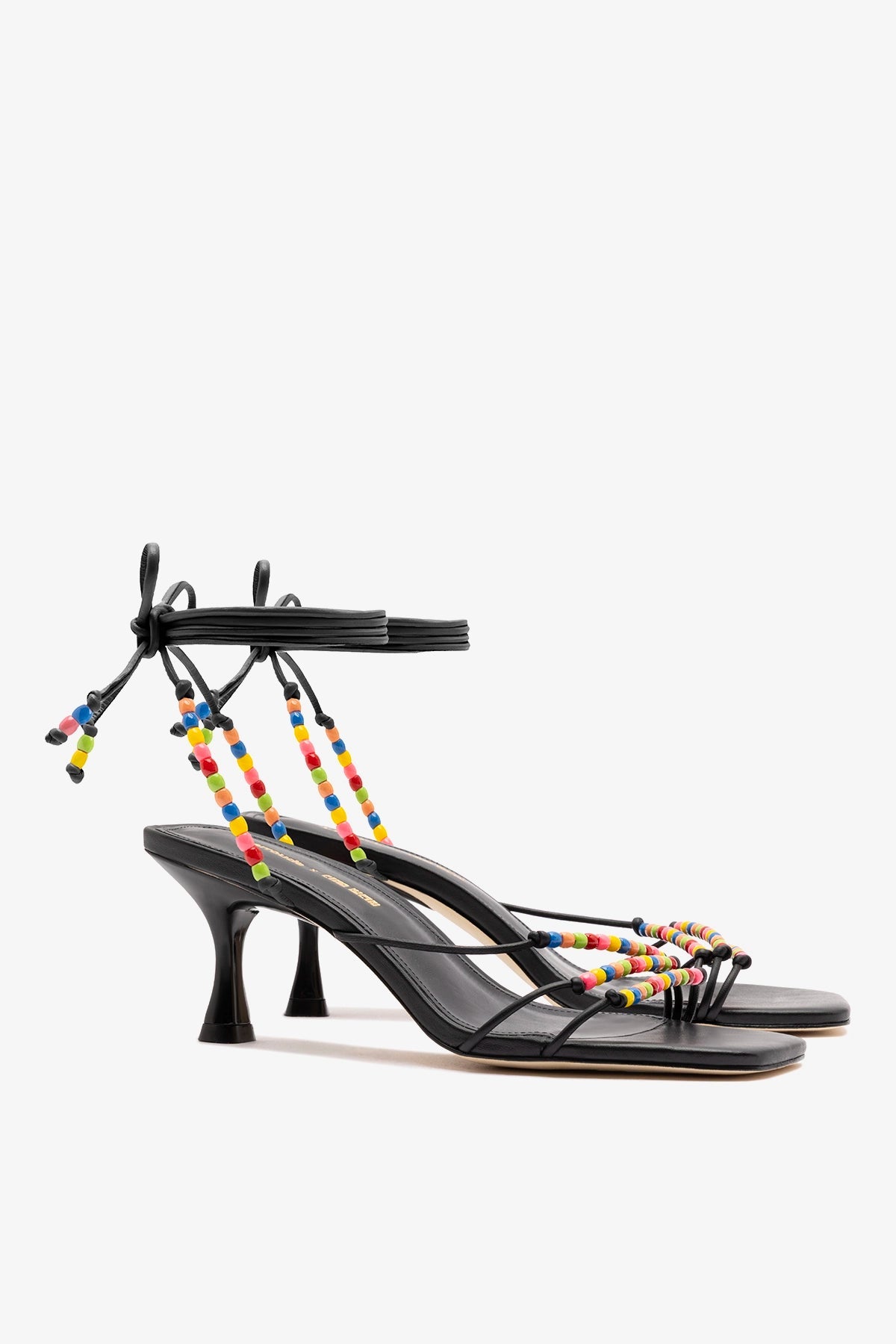 Larroudé x Ciao Lucia: Eloisa Sandal Black Leather - Larroude