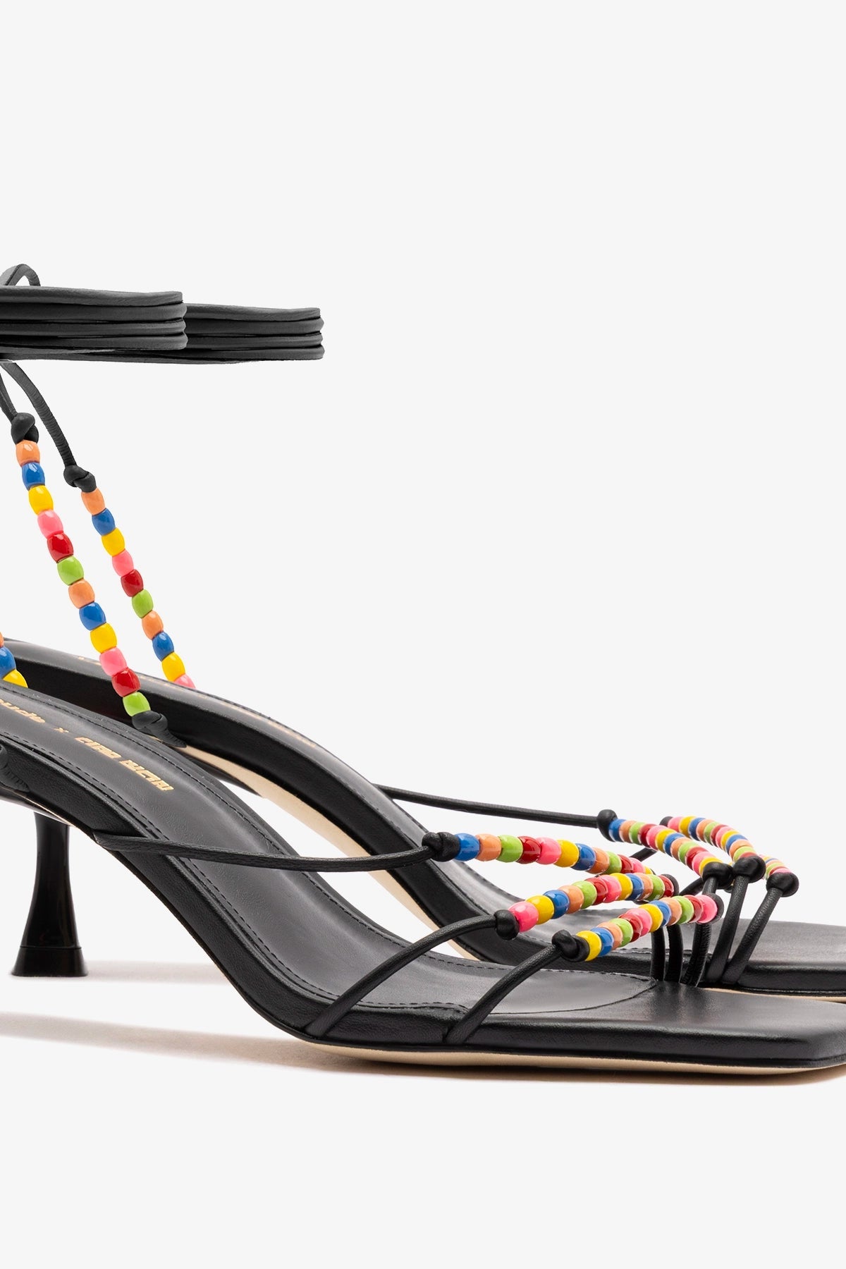 Larroudé x Ciao Lucia: Eloisa Sandal Black Leather - Larroude