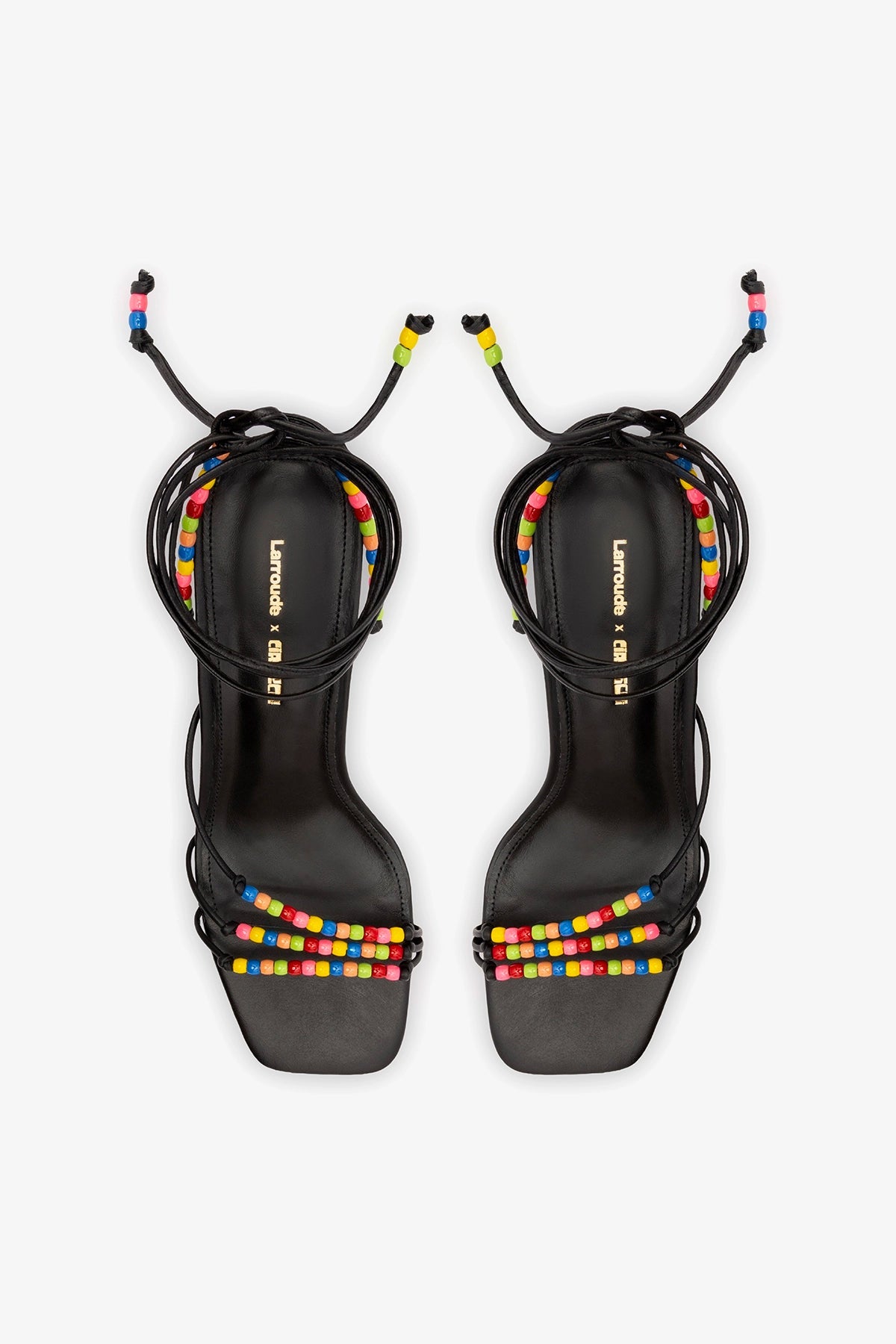 Larroudé x Ciao Lucia: Eloisa Sandal Black Leather - Larroude