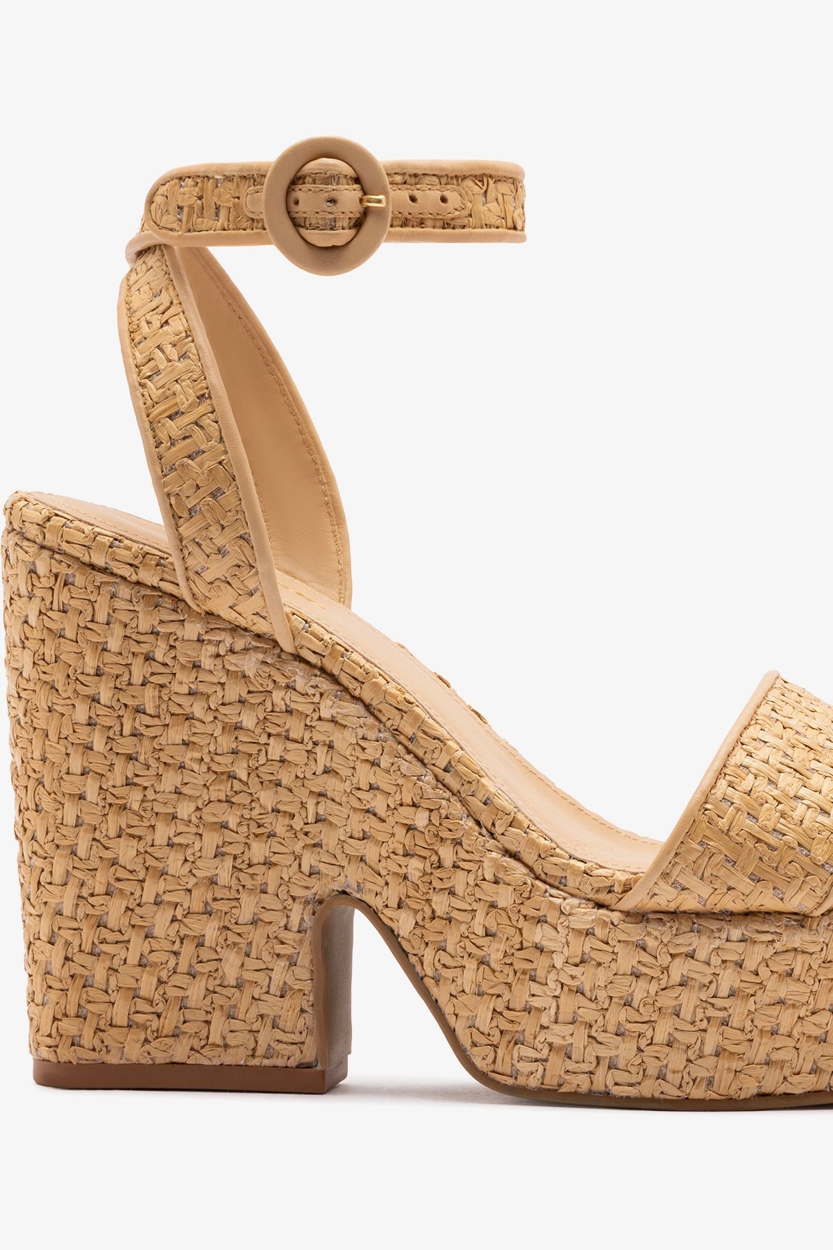 Cher Strap Sandal Natural Raffia - Larroude