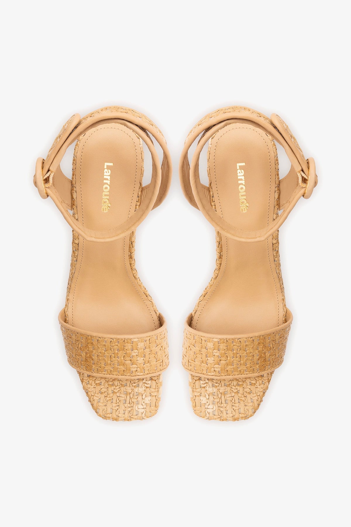 Cher Strap Sandal Natural Raffia - Larroude