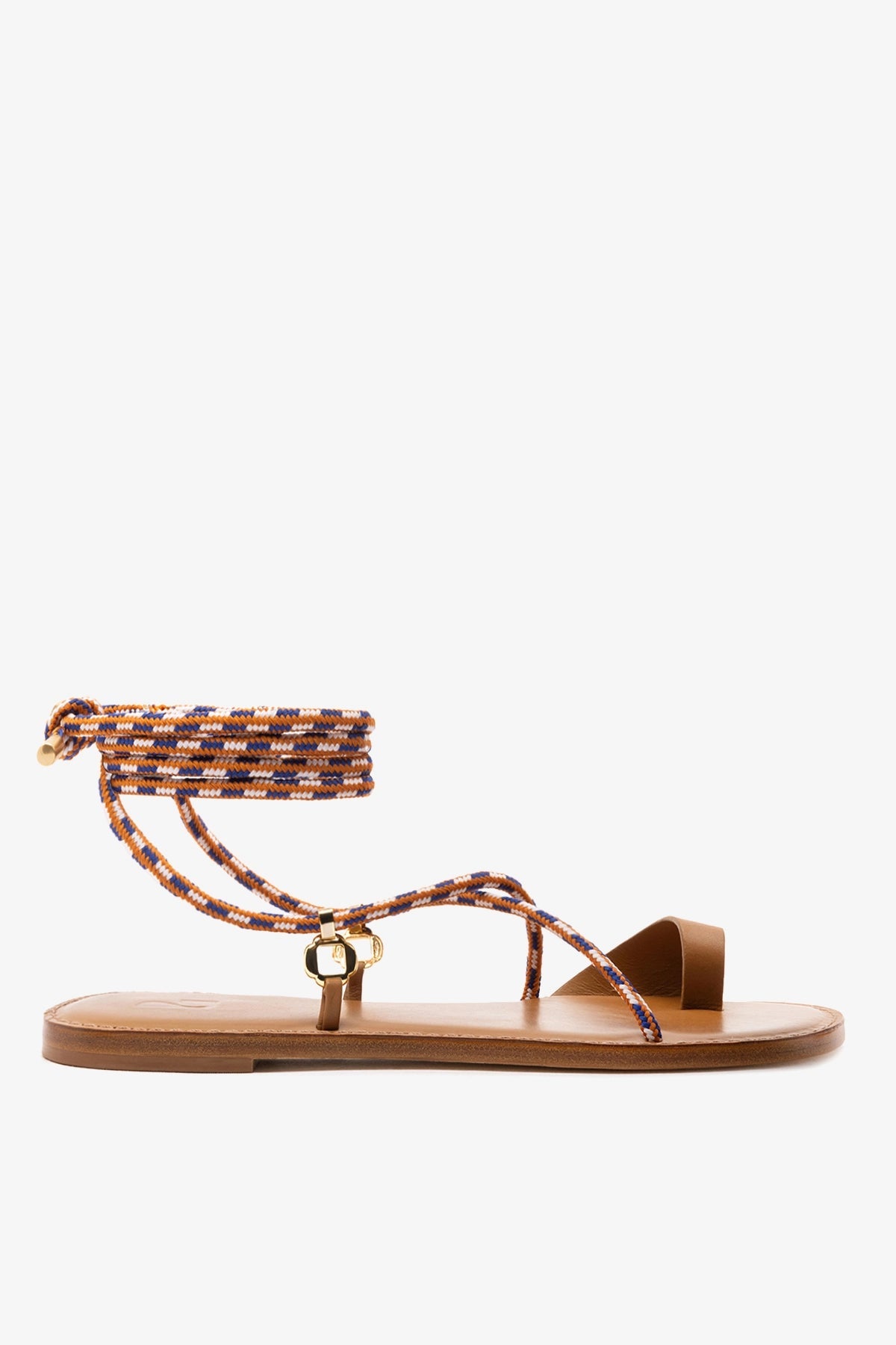 Antibes Flat In Caramel Leather - Larroude