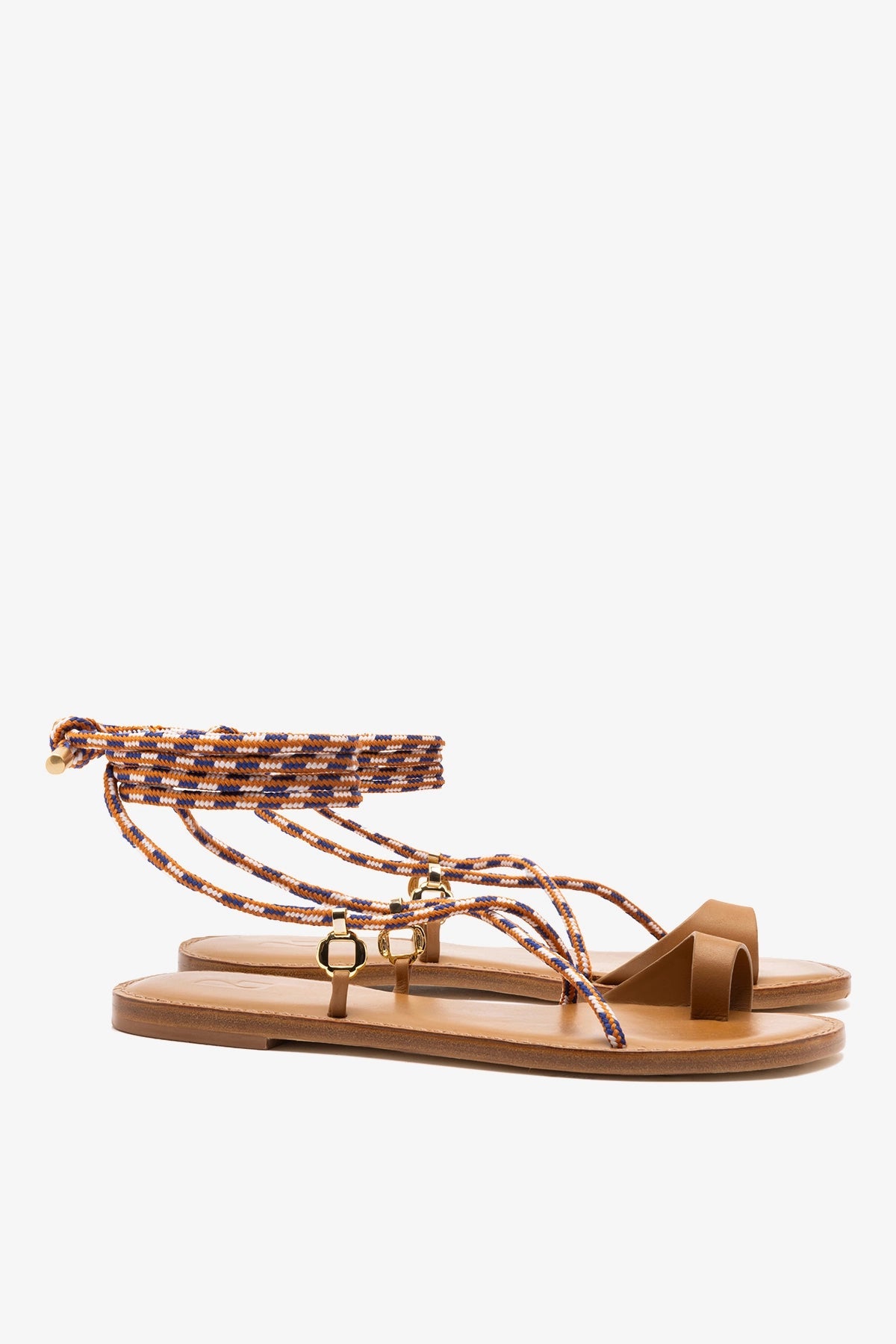 Antibes Flat In Caramel Leather - Larroude