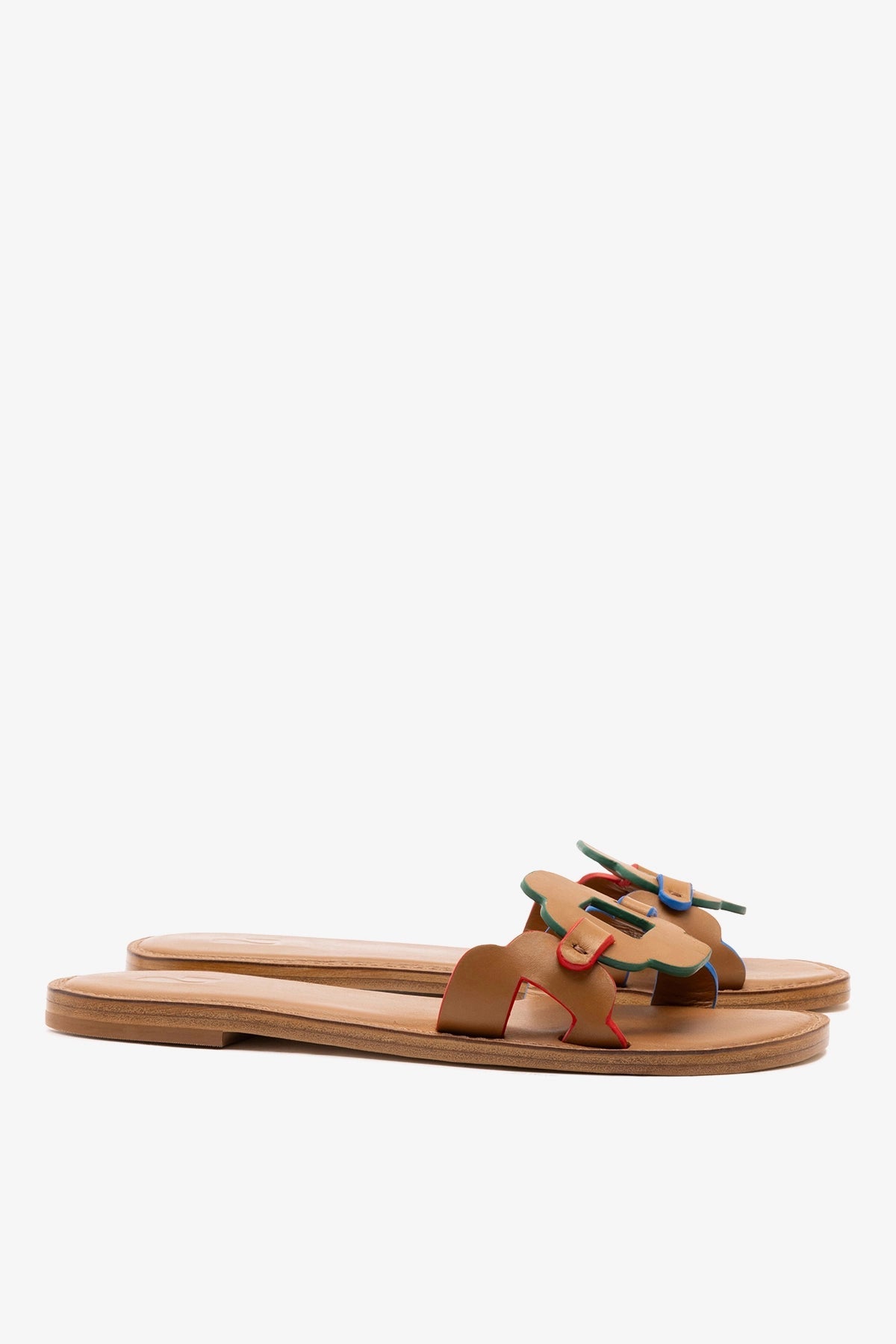 Margherita Slide In Caramel Leather - Larroude
