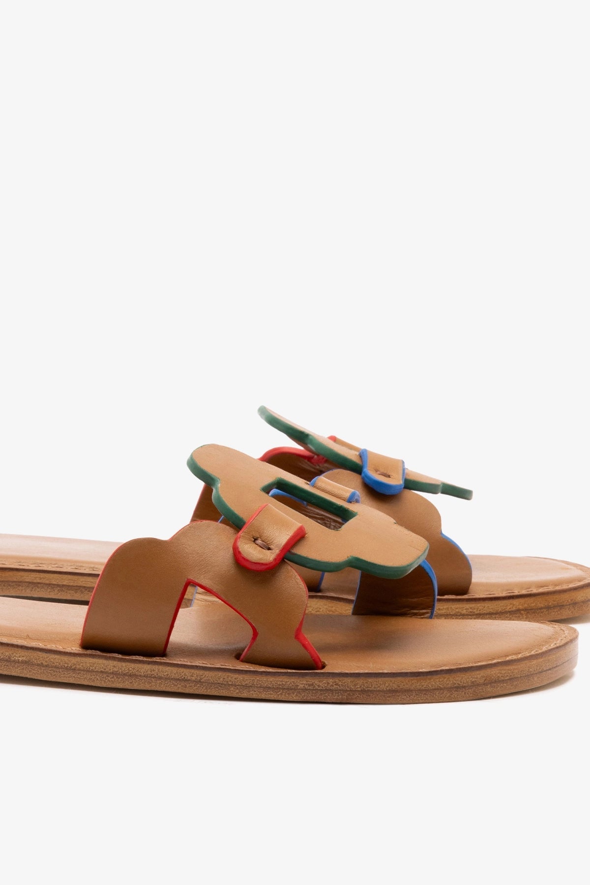 Margherita Slide In Caramel Leather - Larroude