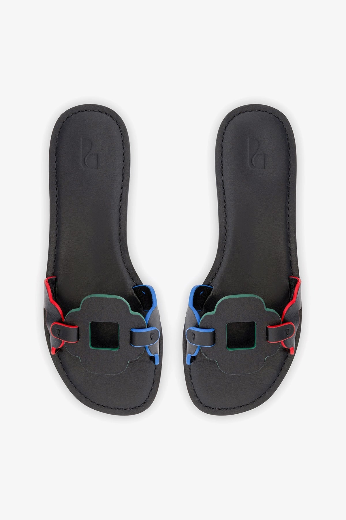 Margherita Slide In Black Leather - Larroude