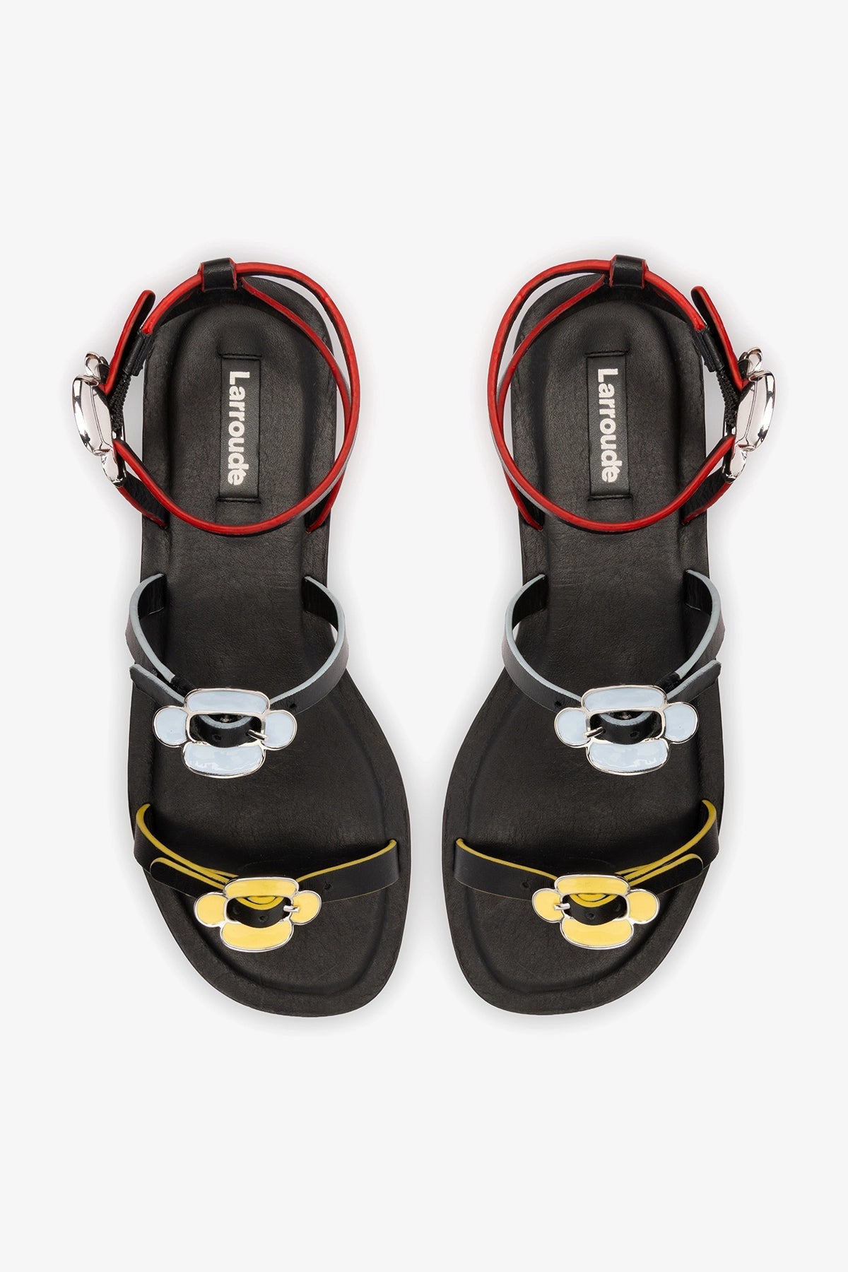 Tinx Flat Sandal In Black Leather - Larroude