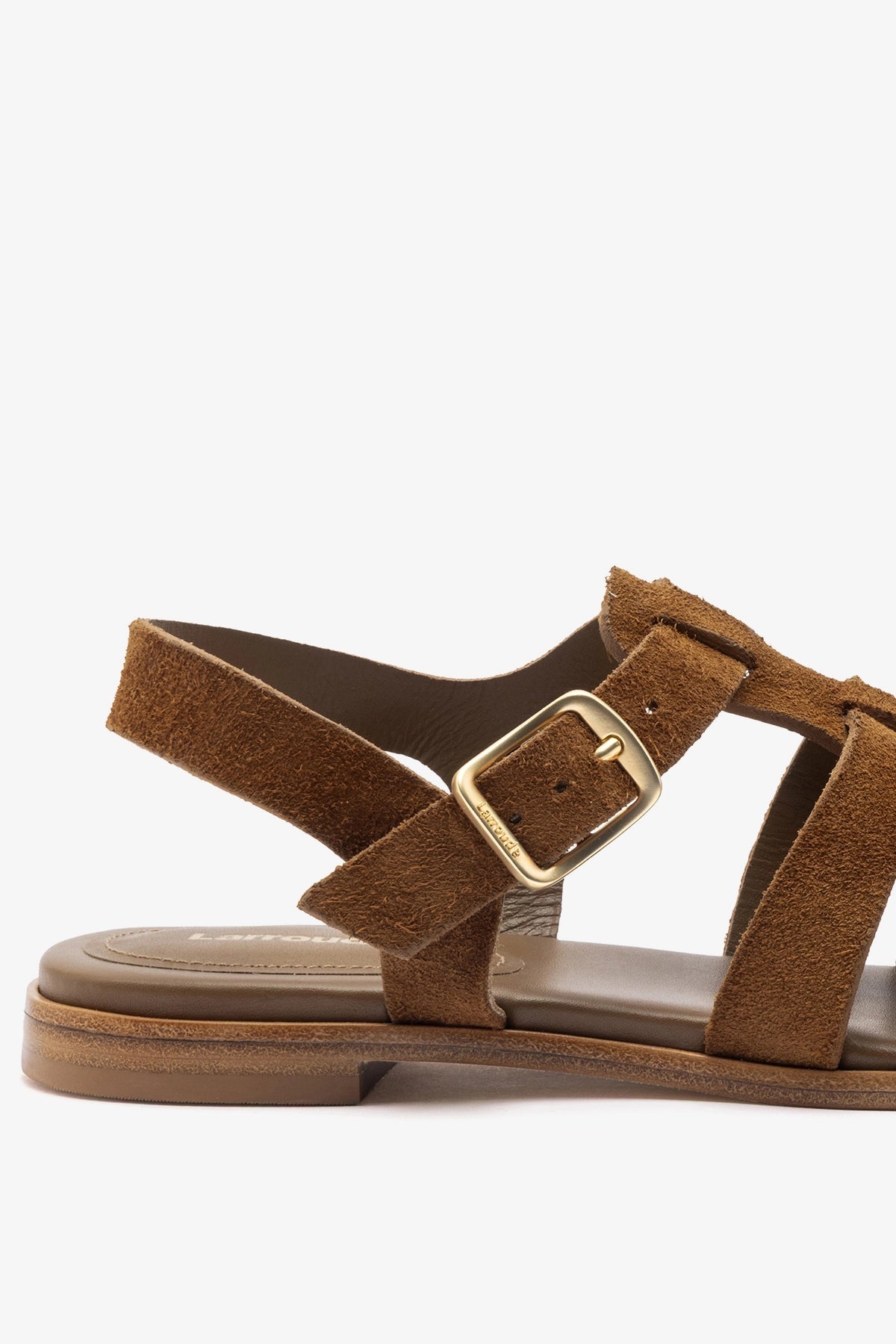 Stevie Flat Sandal In Russet Suede - Larroude