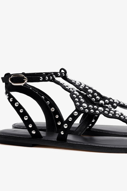 Fiorella Sandal In Black Suede - Larroude
