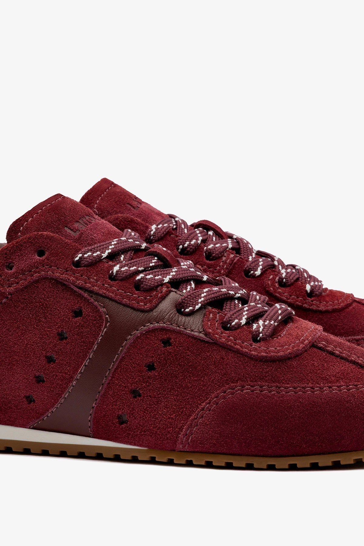 Stella Sneaker In Burgundy Suede - Larroude