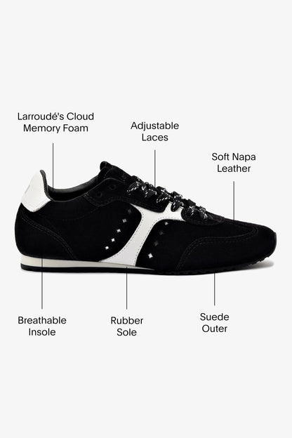 Stella Sneaker In Black Suede - Larroude