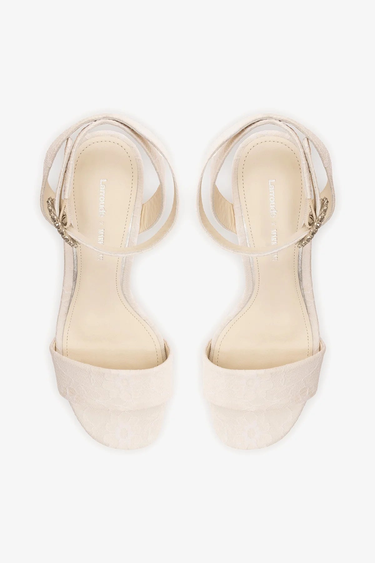 Larroudé x Markarian: Dolly Platform Sandal White Lace - Larroude