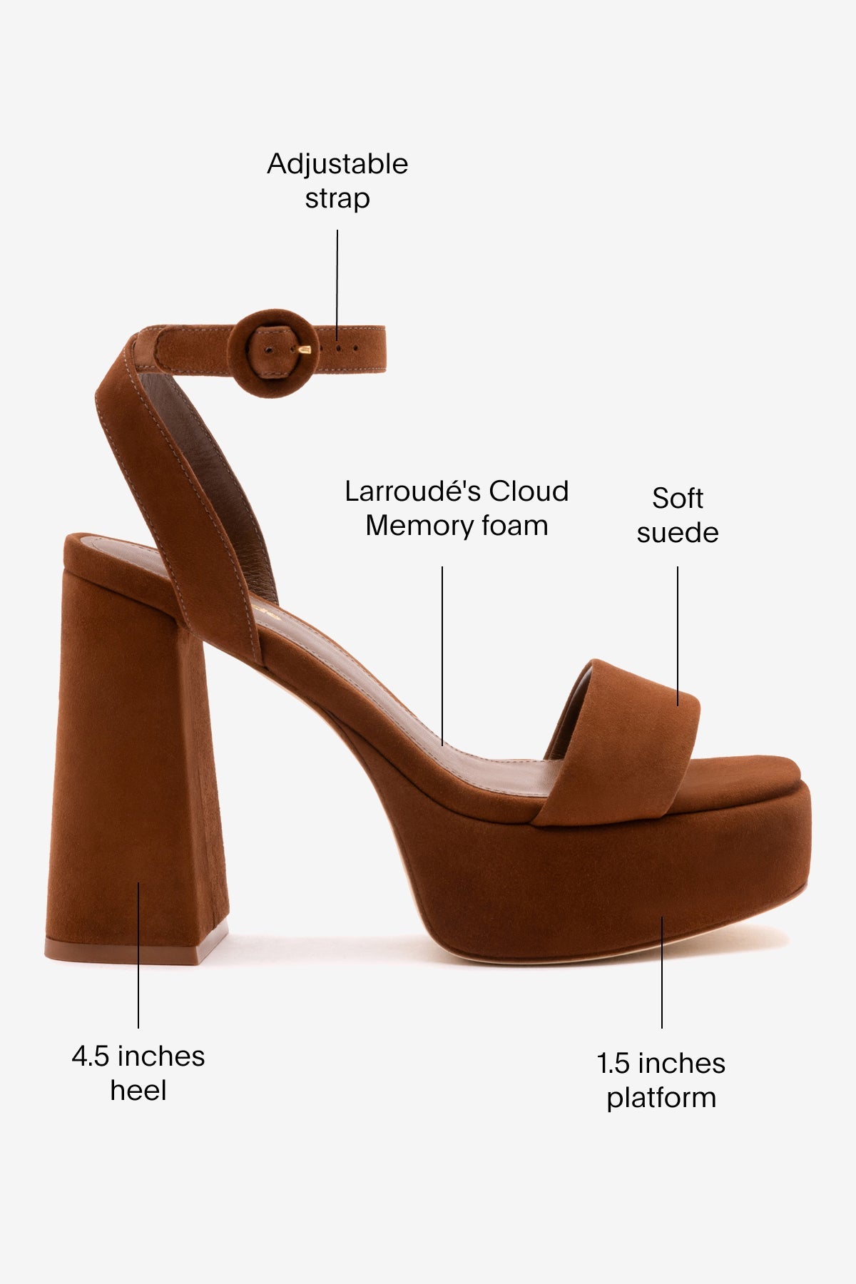Dolly Sandal In Burnt Umber Suede - Larroude