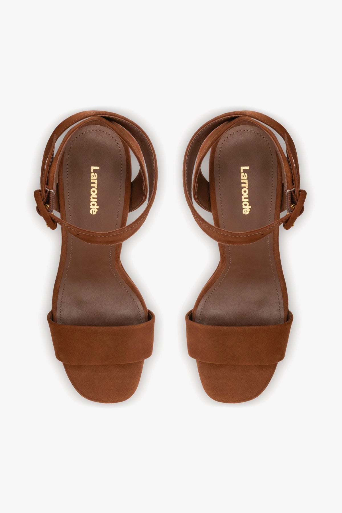 Dolly Sandal In Burnt Umber Suede - Larroude