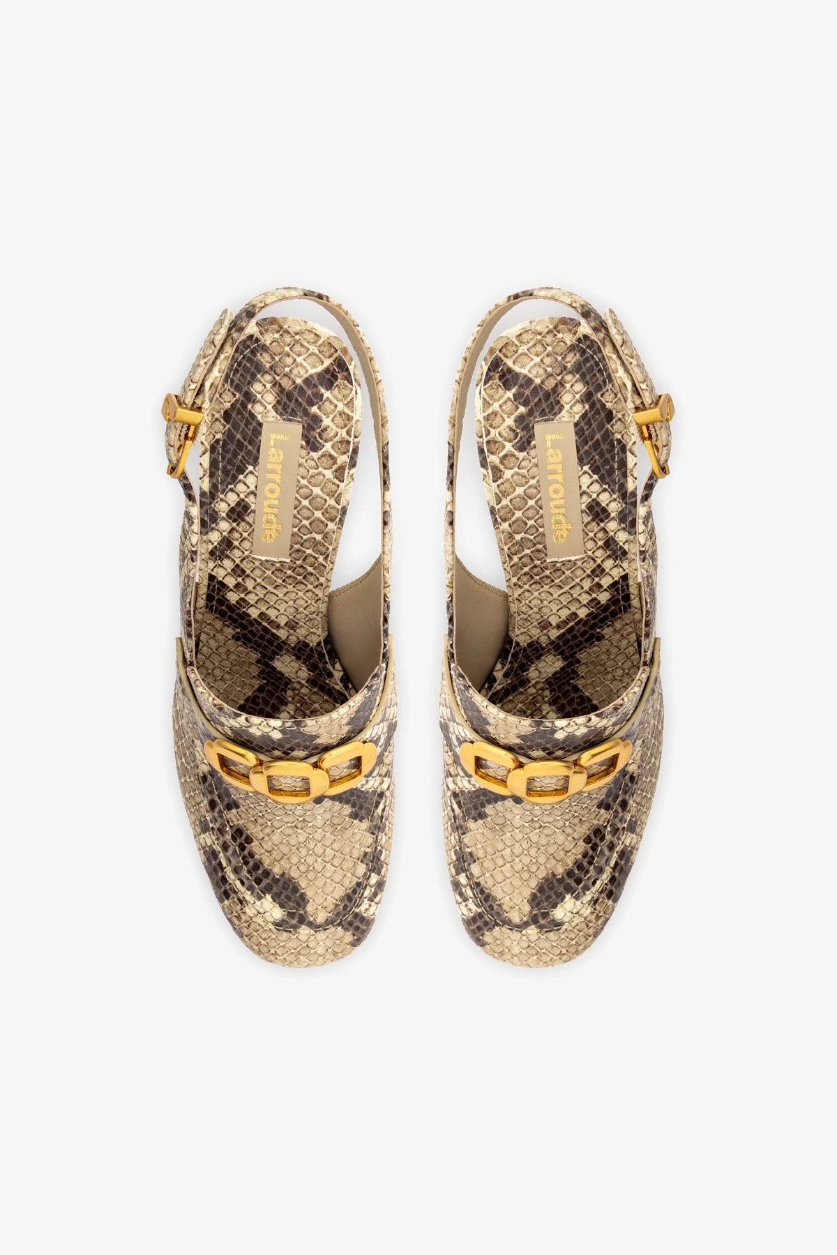 Harrington Loafer Hi In Neutral Snake Stamped Leather - Larroude