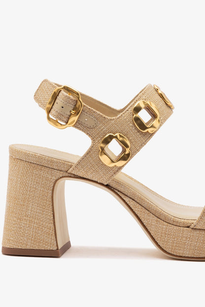 Milan Dolly Low In Beige Raffia - Larroude