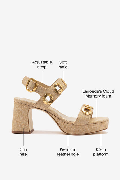 Milan Dolly Low In Beige Raffia - Larroude