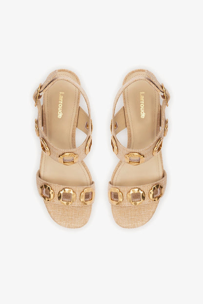 Milan Dolly Low In Beige Raffia - Larroude
