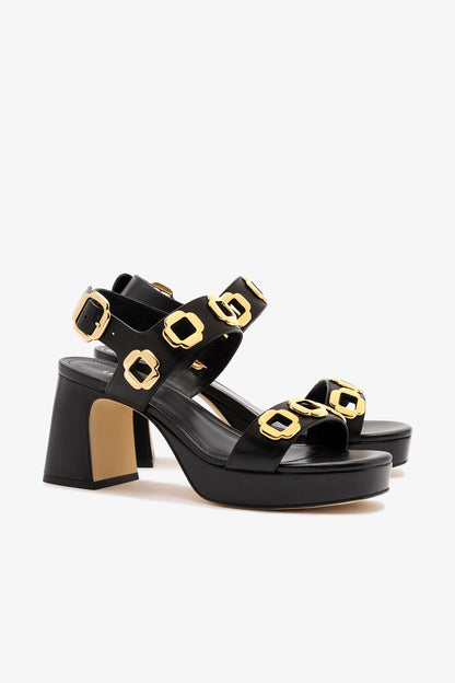 Milan Dolly Low In Black Leather - Larroude