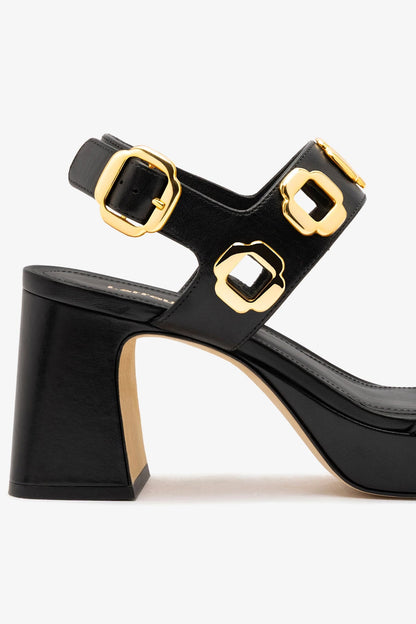 Milan Dolly Low In Black Leather - Larroude