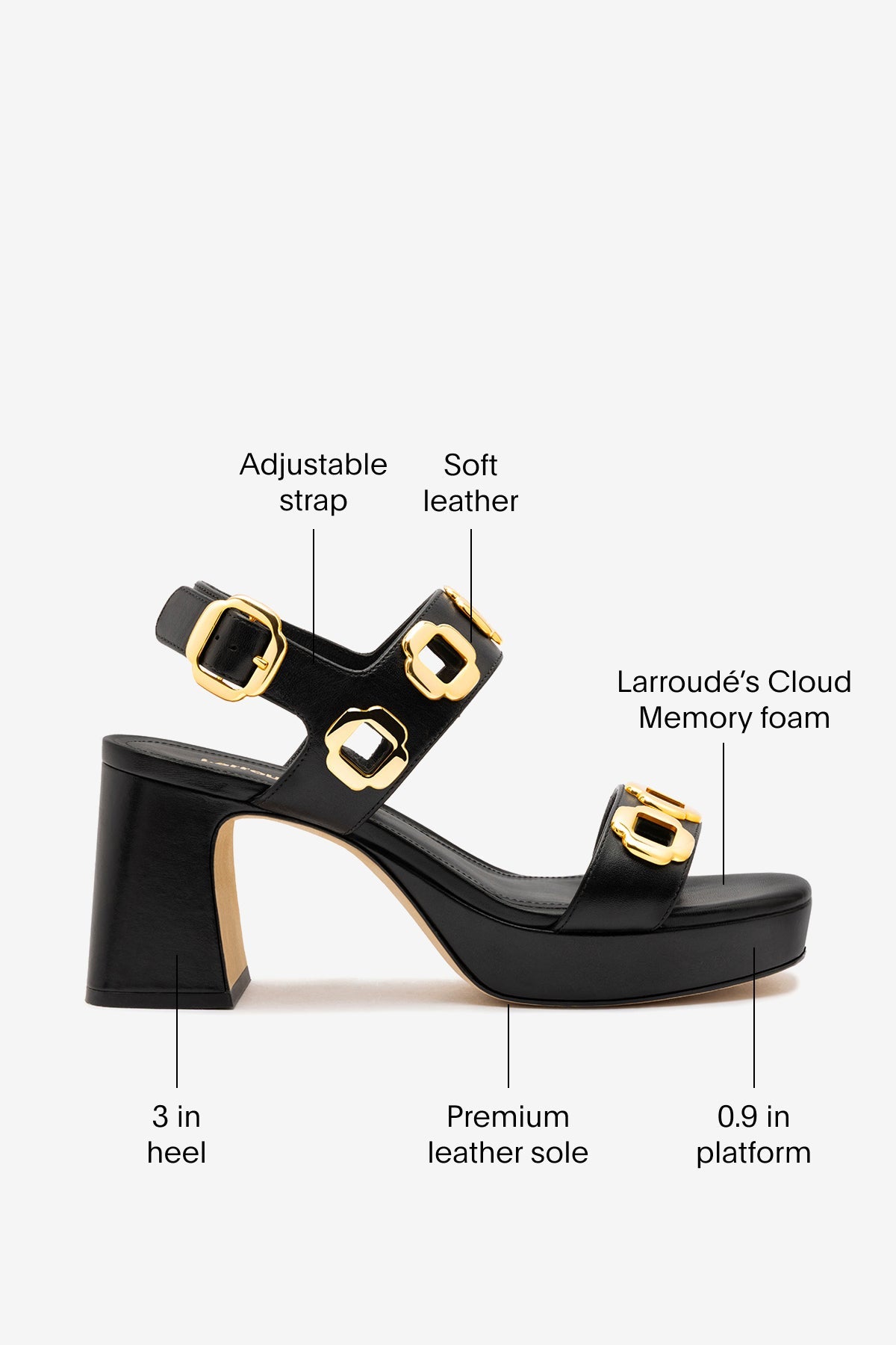 Milan Dolly Low In Black Leather - Larroude