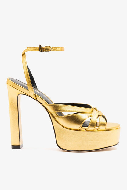 Veronica Sandal Gold Leather - Larroude