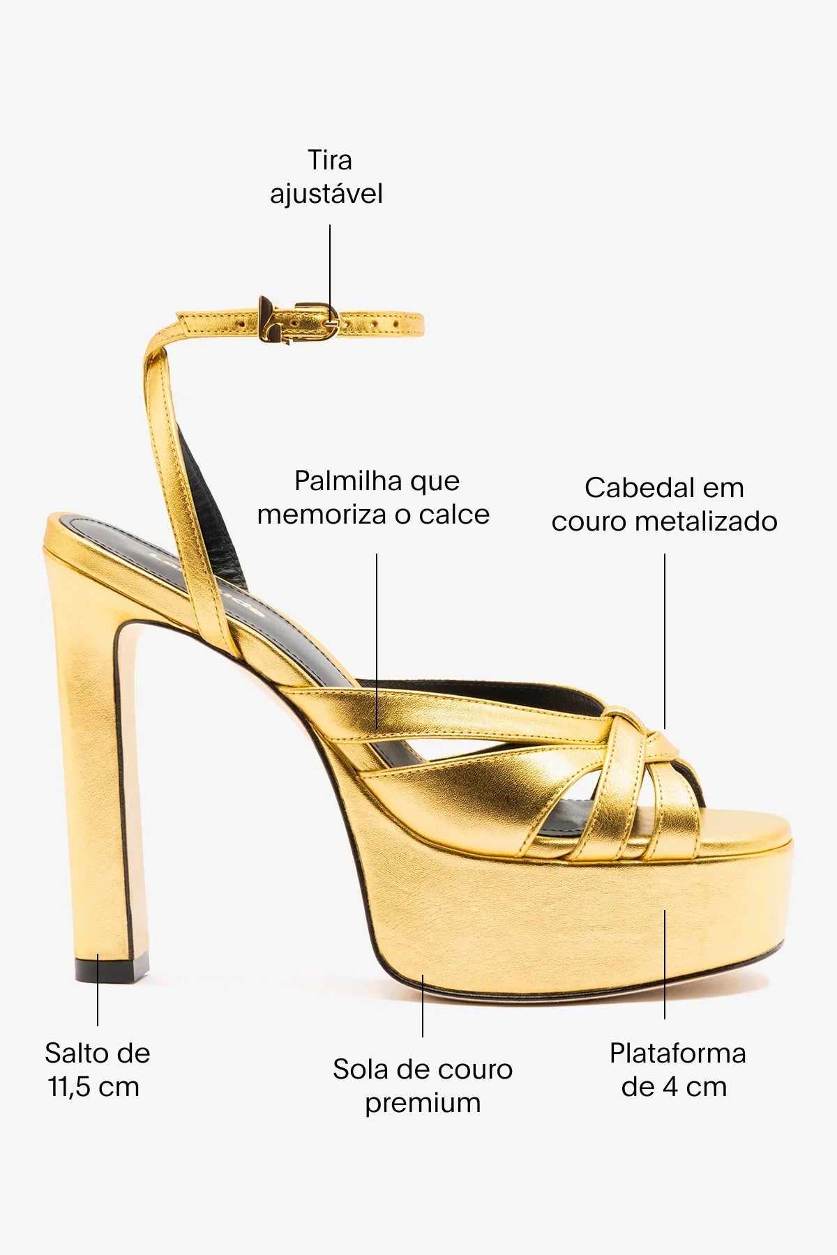 Veronica Sandal Gold Leather - Larroude