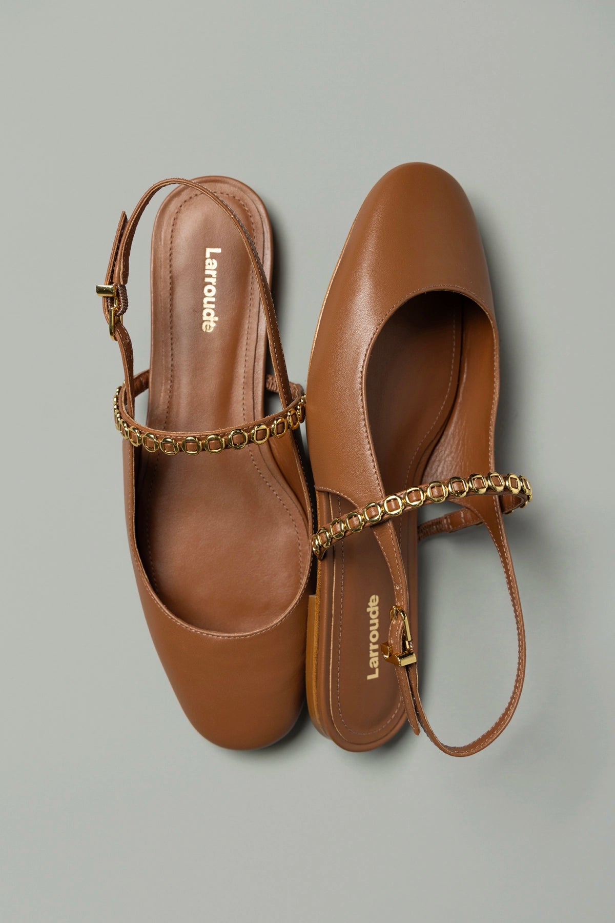Georgina Milanina Ballet Flat In Caramel Leather - Larroude