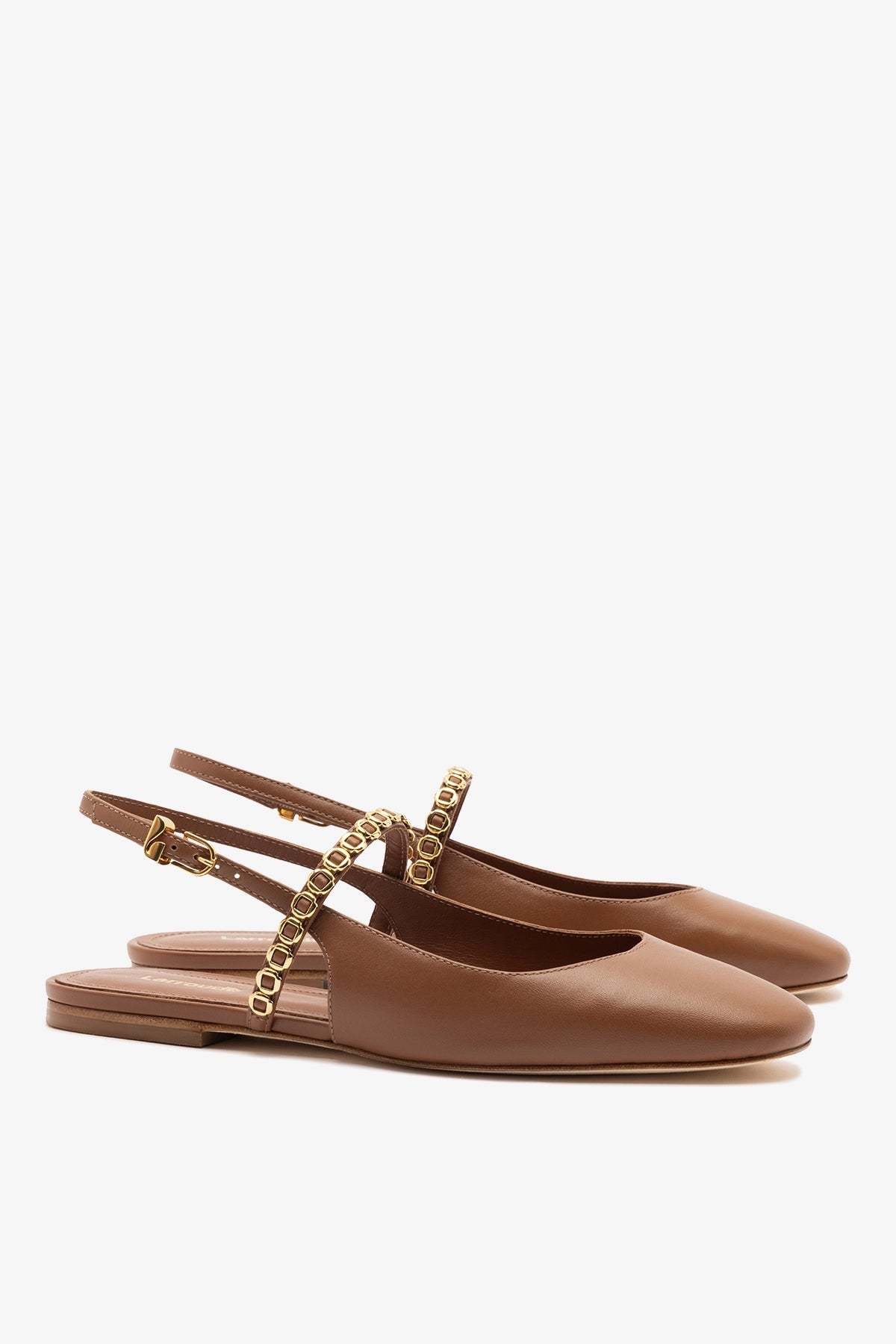 Georgina Milanina Ballet Flat In Caramel Leather - Larroude