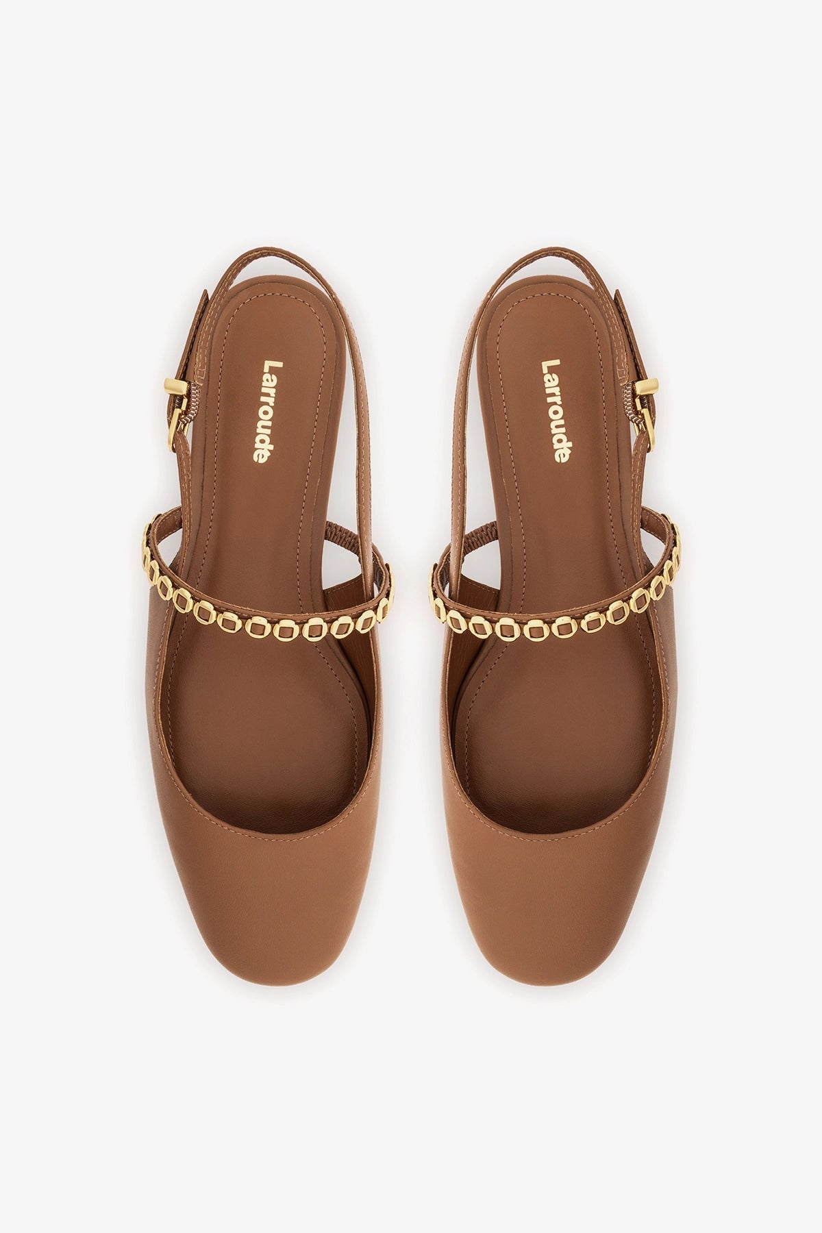Georgina Milanina Ballet Flat In Caramel Leather - Larroude