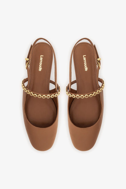 Georgina Milanina Ballet Flat In Caramel Leather - Larroude