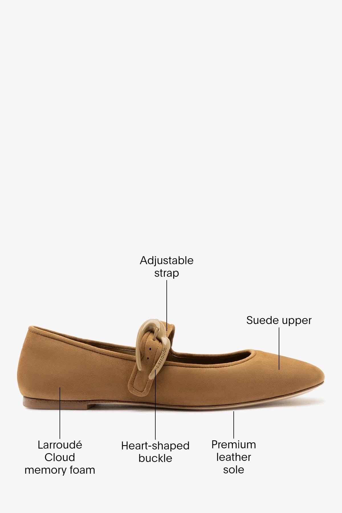 Verona Ballet Flat Tobacco Suede - Larroude