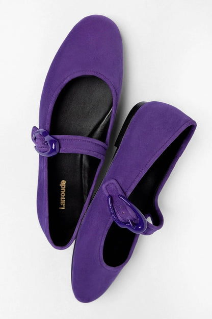 Verona Ballet Flat Eggplant Suede - Larroude
