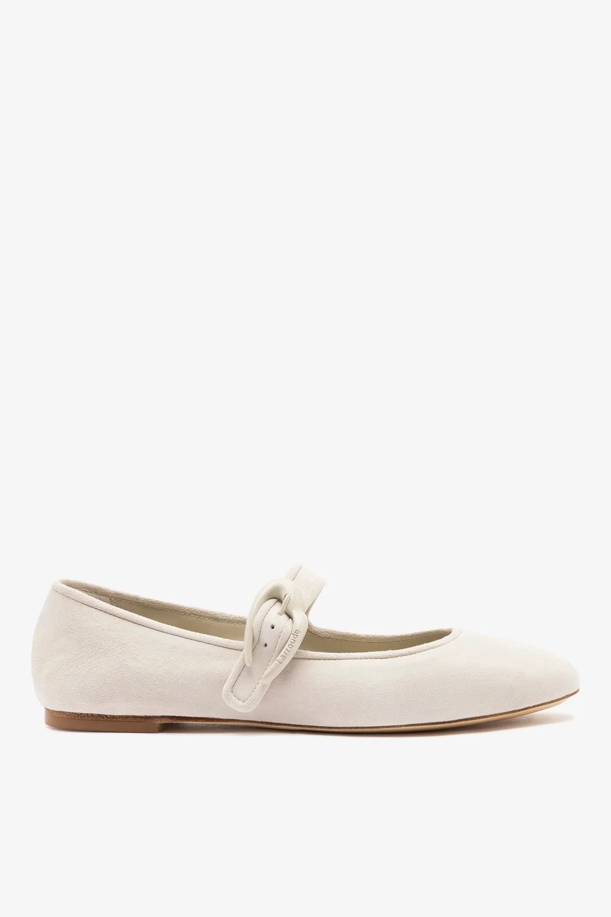 Verona Ballet Flat Mushroom Gray Suede - Larroude