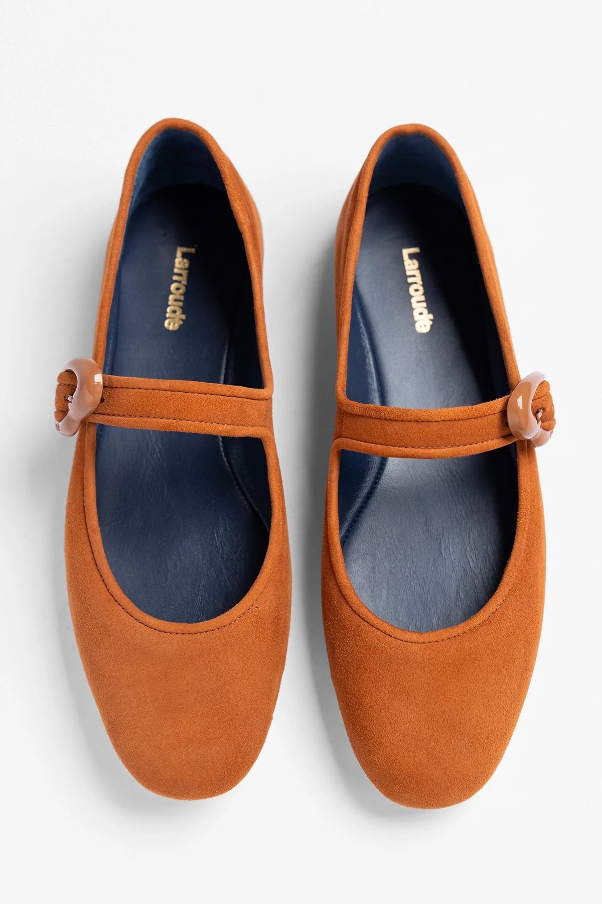 Verona Ballet Flat Chestnut Suede - Larroude