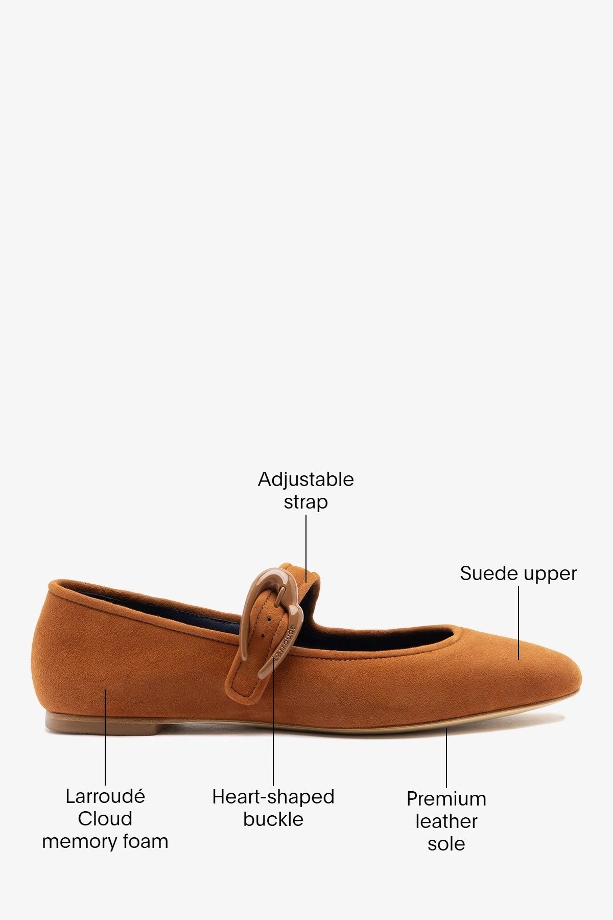 Verona Ballet Flat Chestnut Suede - Larroude