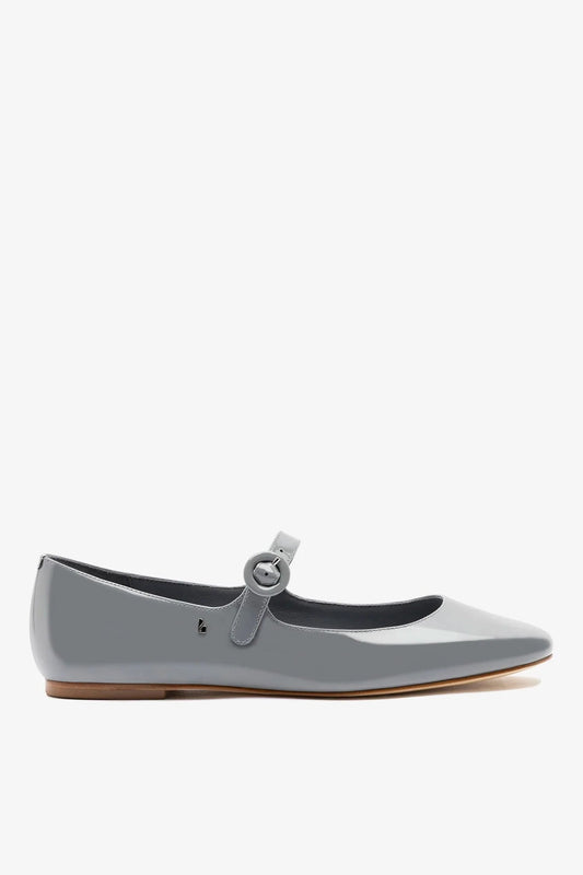 Blair Ballet Flat Titanium Patent Leather - Larroude