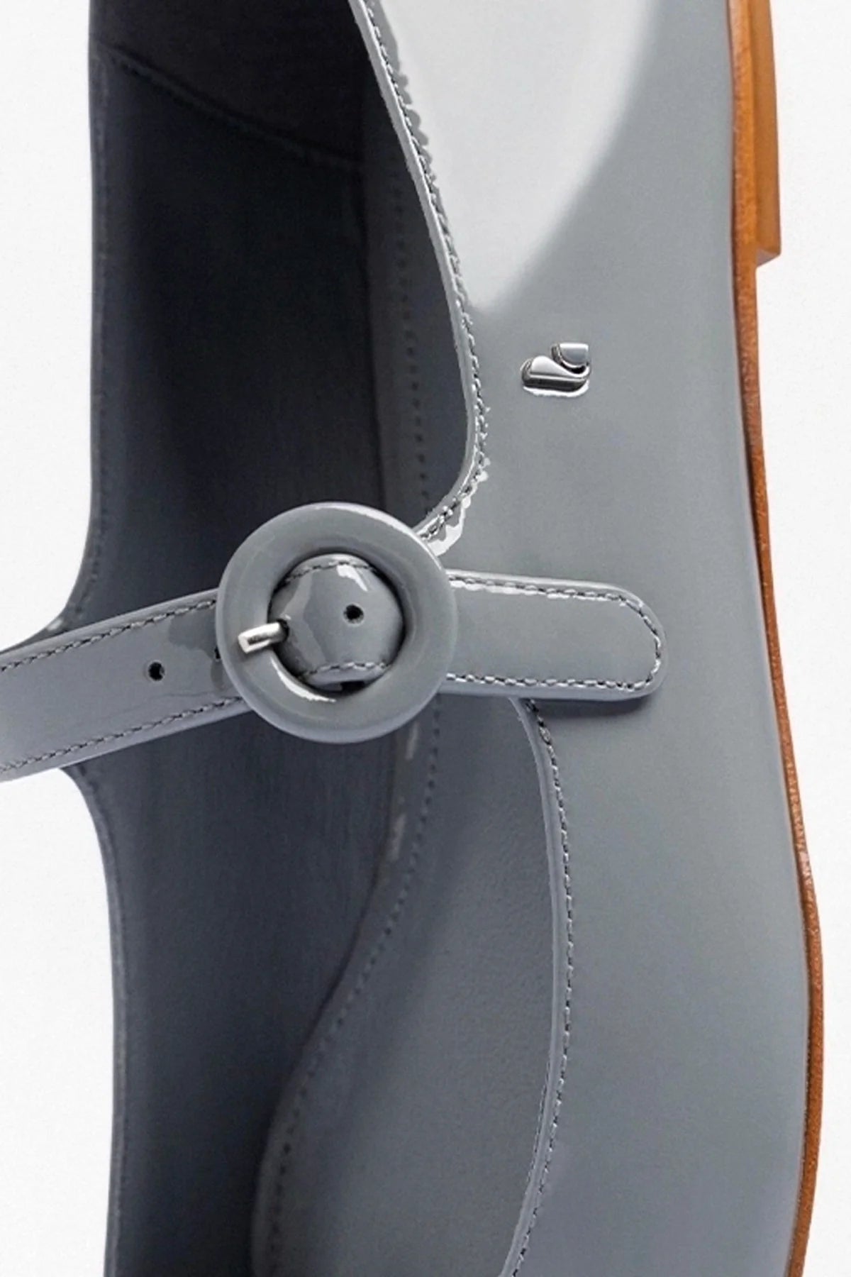 Blair Ballet Flat Titanium Patent Leather - Larroude