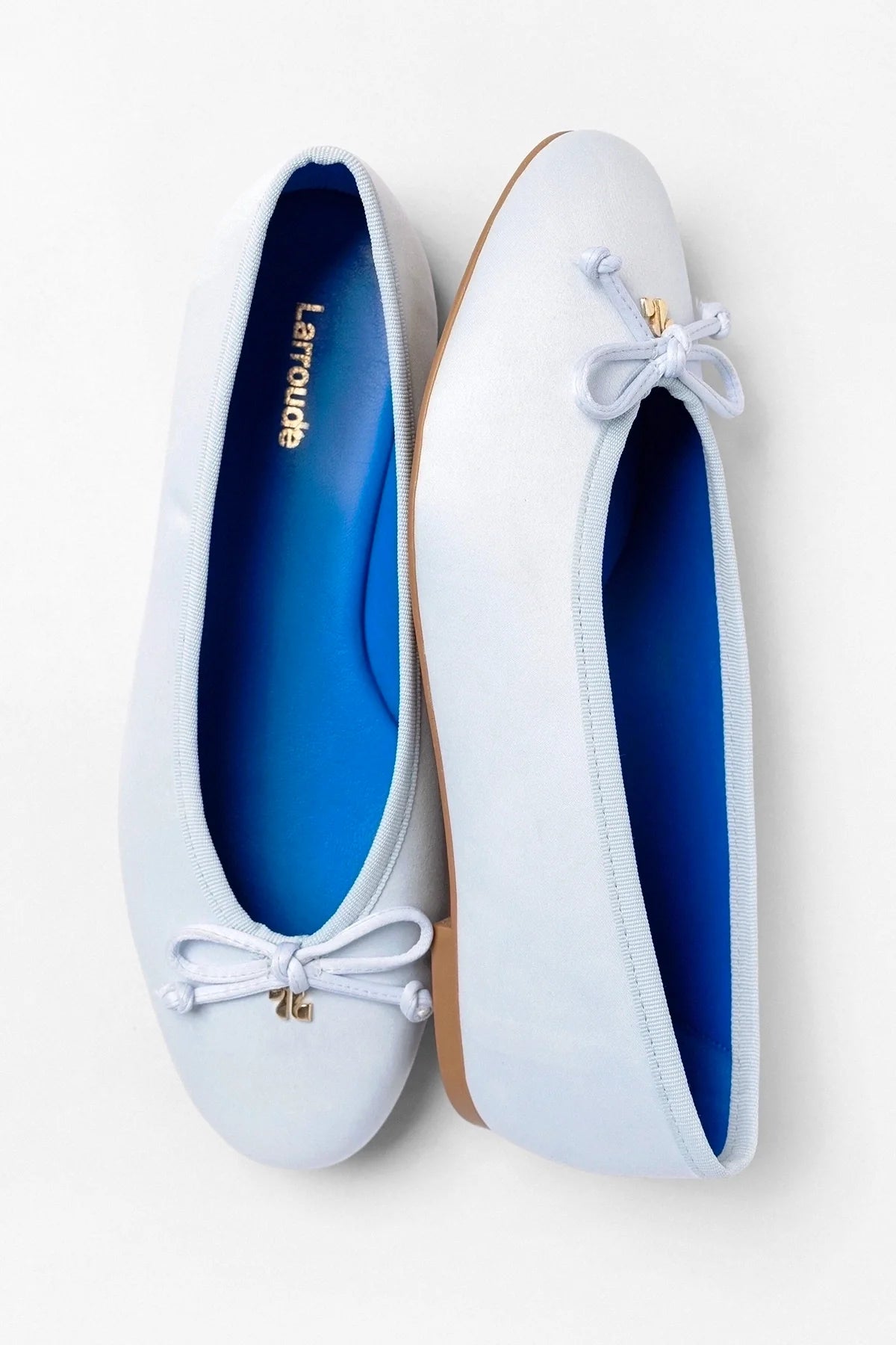 Pavlova Ballet Flat Powder Blue Satin - Larroude