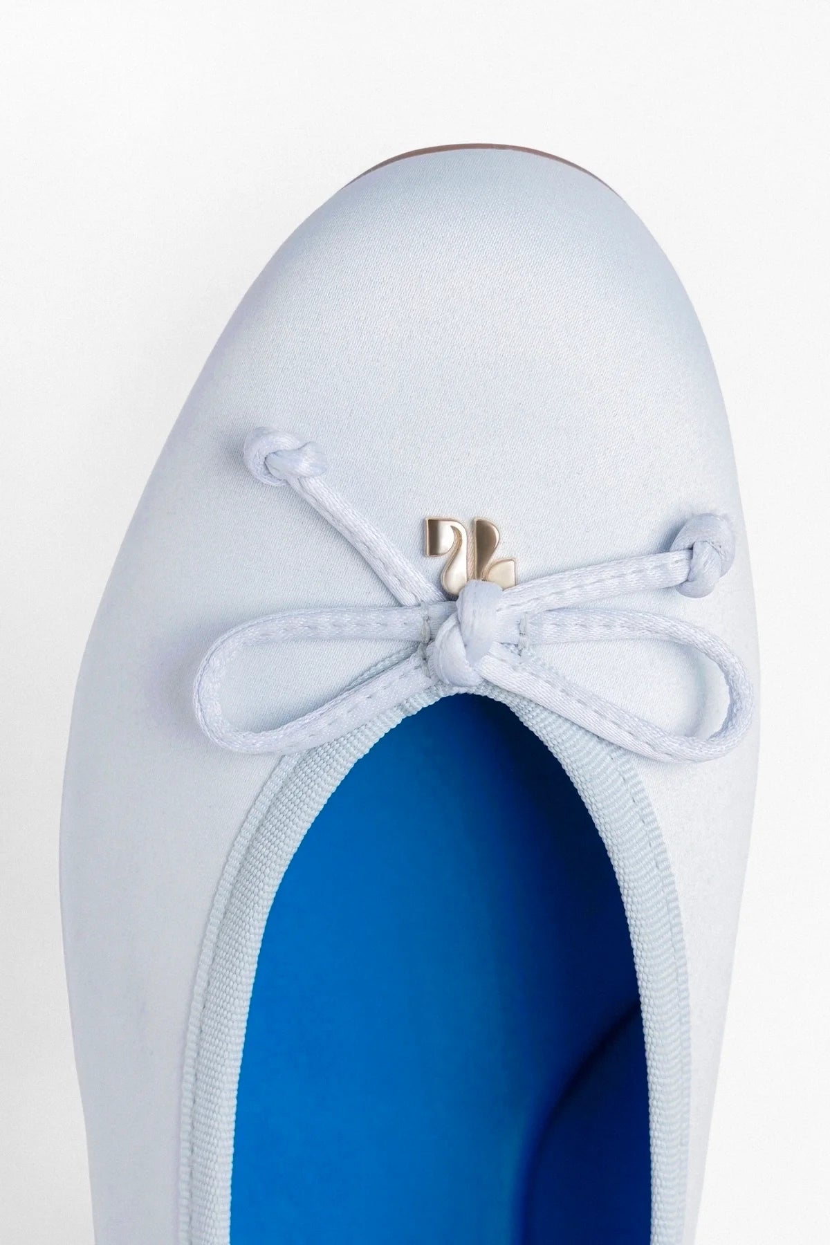 Pavlova Ballet Flat Powder Blue Satin - Larroude