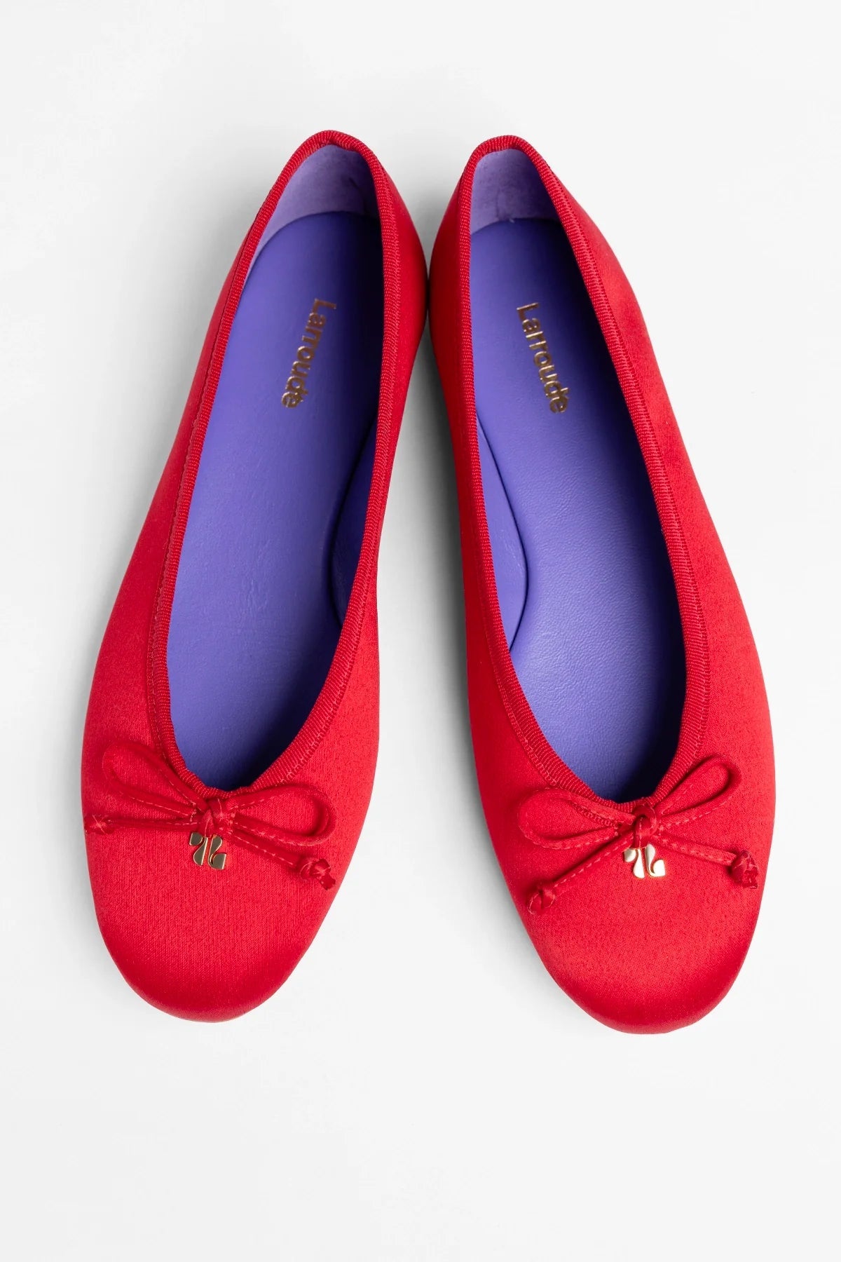 Pavlova Ballet Flat Cherry Satin - Larroude