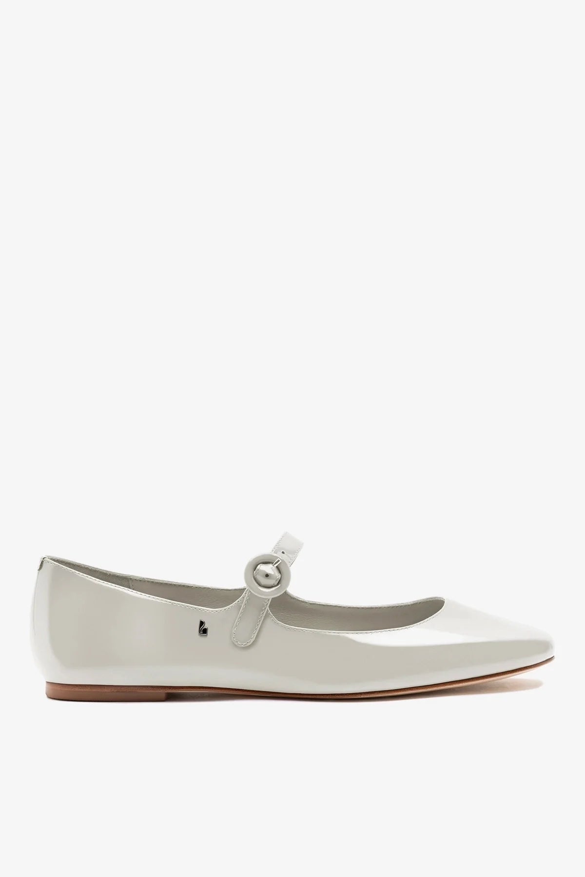 Blair Ballet Flat Moon Gray Patent Leather - Larroude